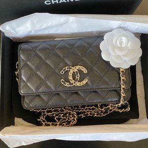 New Chanel Caviar O Mini Bag Woc Black 